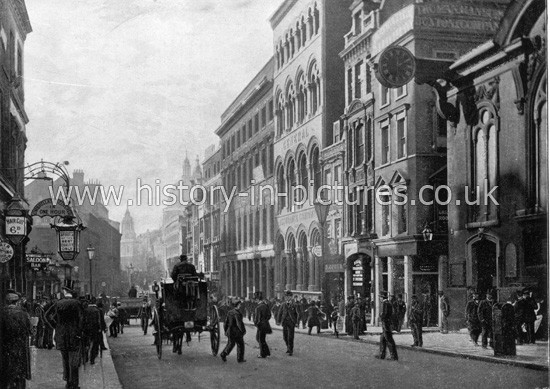 Cannon Street, Looking West, London. c.1890's